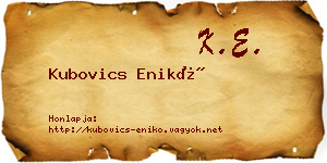 Kubovics Enikő névjegykártya
